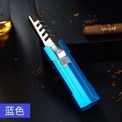 Windproof Super Big Flame Torch Lighter Outdoor Camping BBQ Kitchen Lighter Refillable Butane Lighter Men'S Tools No Box No Gas