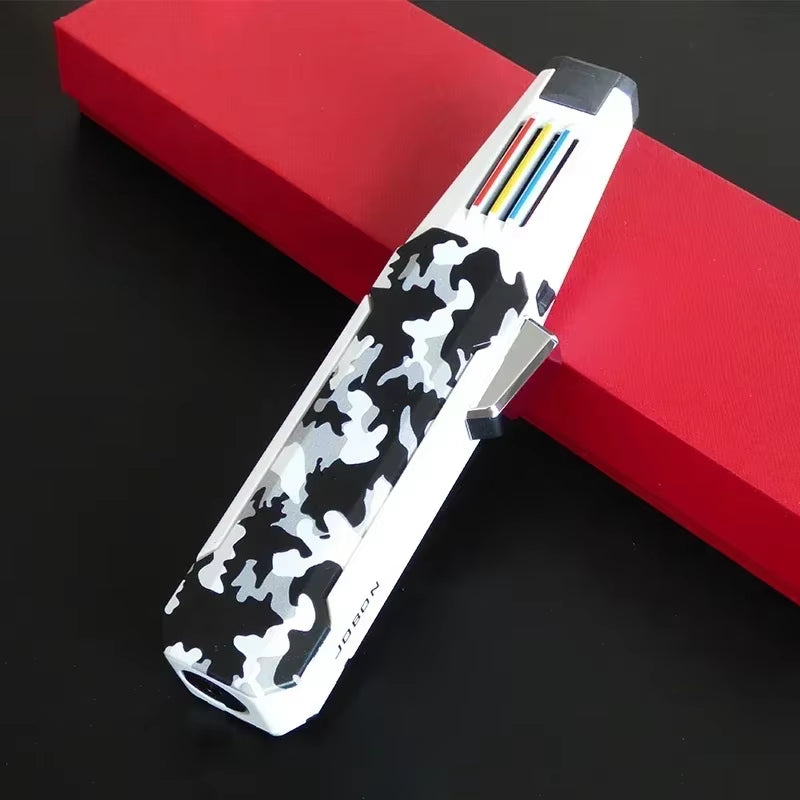 Windproof Super Big Flame Torch Lighter Outdoor Camping BBQ Kitchen Lighter Refillable Butane Lighter Men'S Tools No Box No Gas