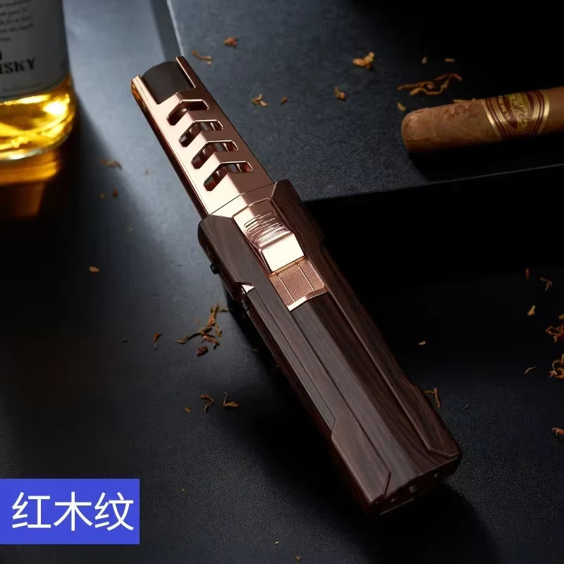 Windproof Super Big Flame Torch Lighter Outdoor Camping BBQ Kitchen Lighter Refillable Butane Lighter Men'S Tools No Box No Gas
