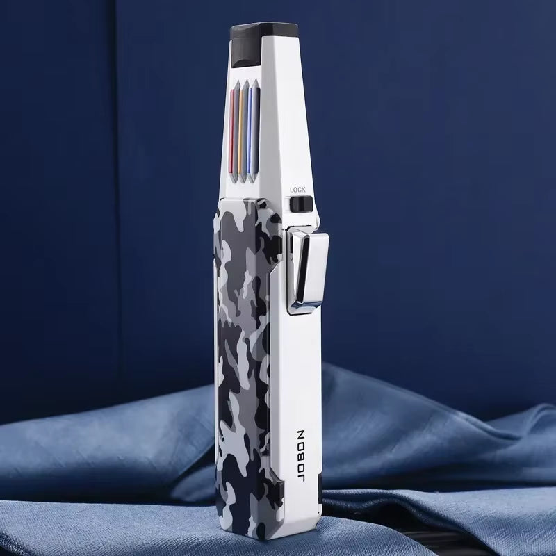Windproof Super Big Flame Torch Lighter Outdoor Camping BBQ Kitchen Lighter Refillable Butane Lighter Men'S Tools No Box No Gas