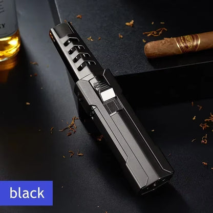 Windproof Super Big Flame Torch Lighter Outdoor Camping BBQ Kitchen Lighter Refillable Butane Lighter Men'S Tools No Box No Gas